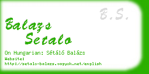 balazs setalo business card