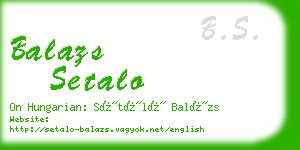 balazs setalo business card